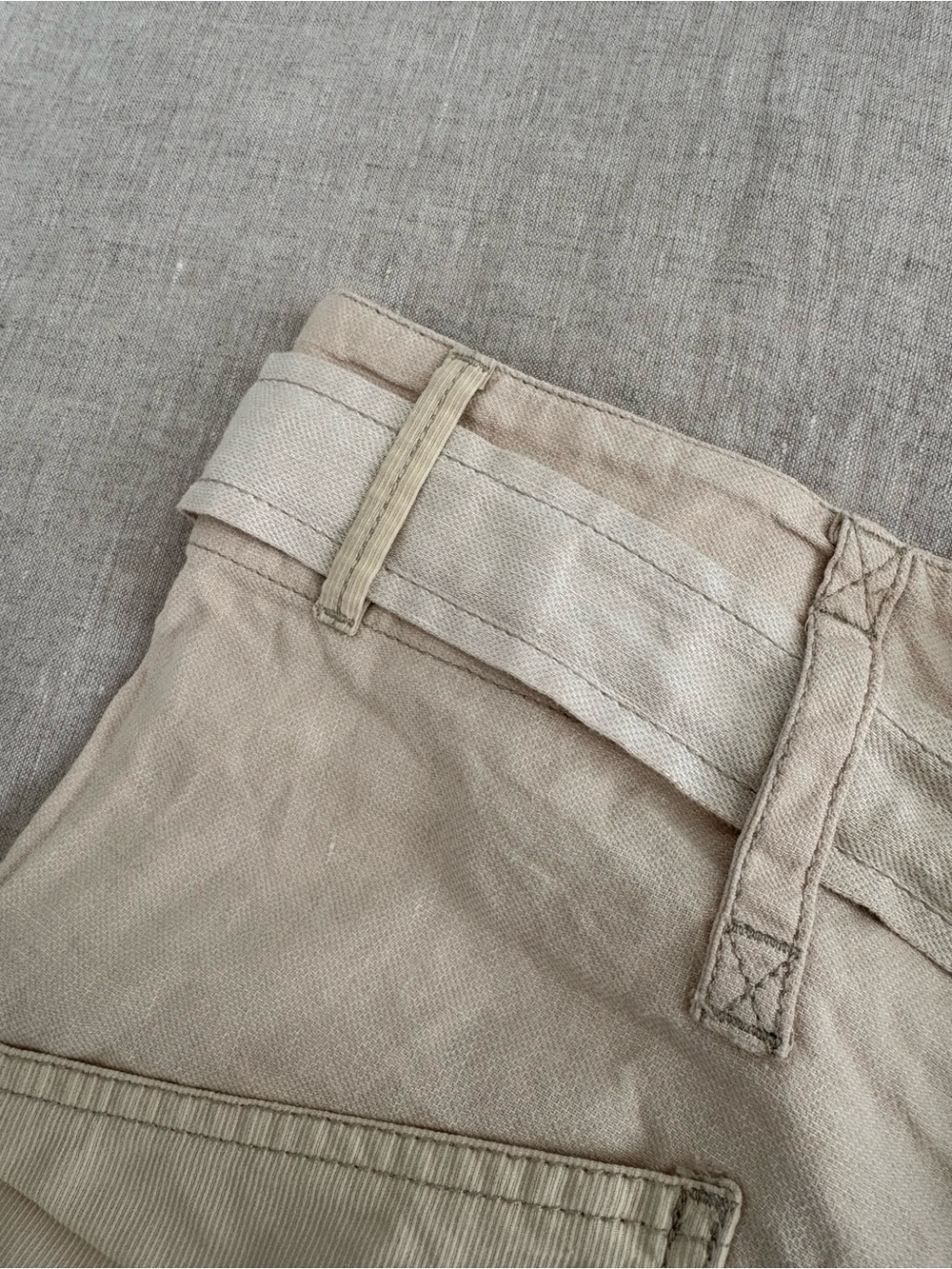 Isabel Marant Neutral Tone Patchwork Shorts with Belt - Picture 8 of 10